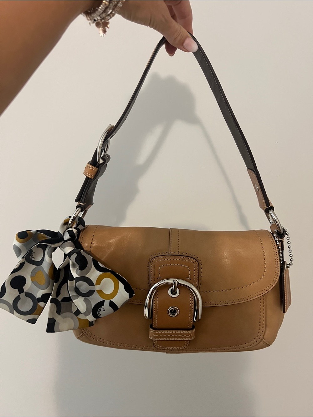 Leather Coach Soho Shoulder Bag  - Tan